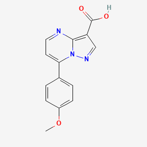 molecular formula C14H11N3O3 B2581647 7-(4-Methoxyphenyl)pyrazolo[1,5-a]pyrimidine-3-carboxylic acid CAS No. 861407-96-7