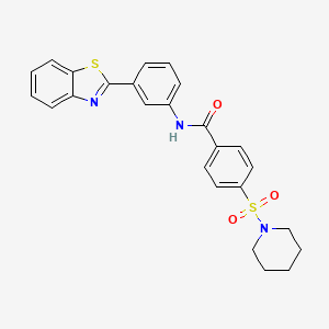 molecular formula C25H23N3O3S2 B2581649 N-(3-(benzo[d]thiazol-2-yl)phenyl)-4-(piperidin-1-ylsulfonyl)benzamide CAS No. 361170-68-5