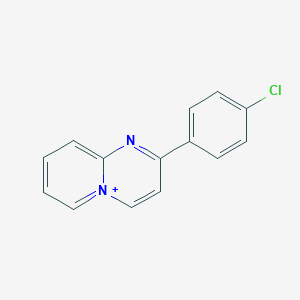 molecular formula C14H10ClN2+ B258165 2-(4-Chlorophenyl)pyrido[1,2-a]pyrimidin-5-ium 
