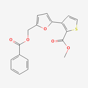 molecular formula C18H14O5S B2581652 3-{5-[(苯甲酰氧基)甲基]-2-呋喃基}-2-噻吩甲酸甲酯 CAS No. 320418-00-6