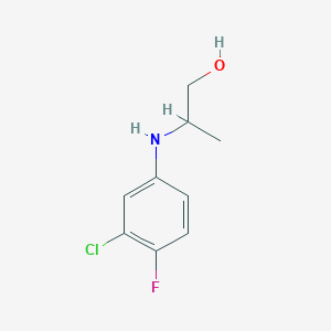 molecular formula C9H11ClFNO B2581654 2-[(3-Chloro-4-fluorophenyl)amino]propan-1-ol CAS No. 866030-06-0