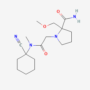 molecular formula C17H28N4O3 B2581656 1-[2-[(1-Cyanocyclohexyl)-methylamino]-2-oxoethyl]-2-(methoxymethyl)pyrrolidine-2-carboxamide CAS No. 2224029-06-3