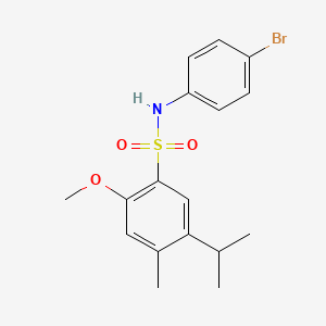 molecular formula C17H20BrNO3S B2581660 N-(4-bromophenyl)-2-methoxy-4-methyl-5-(propan-2-yl)benzene-1-sulfonamide CAS No. 2380056-27-7