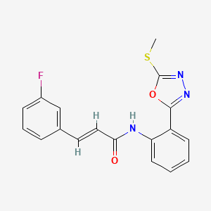 (2E)-3-(3-fluorophenyl)-N-{2-[5-(methylsulfanyl)-1,3,4-oxadiazol-2-yl]phenyl}prop-2-enamide