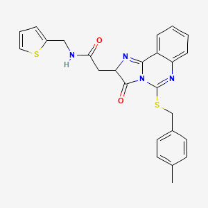 2-[5-[(4-methylphenyl)methylsulfanyl]-3-oxo-2H-imidazo[1,2-c]quinazolin-2-yl]-N-(thiophen-2-ylmethyl)acetamide