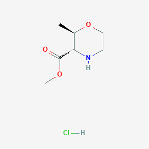 molecular formula C7H14ClNO3 B2581670 Methyl (2R,3S)-2-methyl-3-morpholinecarboxylate hydrochloride CAS No. 2140264-57-7