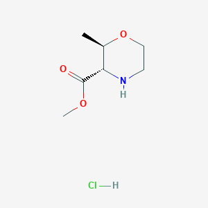 molecular formula C7H14ClNO3 B2581670 盐酸（2R，3S）-2-甲基-3-吗啉羧酸甲酯 CAS No. 2140264-57-7