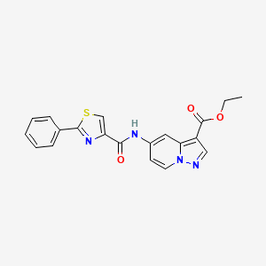 Ethyl 5-(2-phenylthiazole-4-carboxamido)pyrazolo[1,5-a]pyridine-3-carboxylate