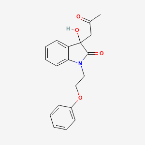 molecular formula C19H19NO4 B2581684 3-Hydroxy-3-(2-oxopropyl)-1-(2-phenoxyethyl)indolin-2-one CAS No. 879043-36-4