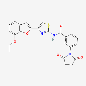 molecular formula C24H19N3O5S B2581698 3-(2,5-二氧代吡咯烷-1-基)-N-(4-(7-乙氧基苯并呋喃-2-基)噻唑-2-基)苯甲酰胺 CAS No. 921570-18-5