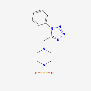 molecular formula C13H18N6O2S B2581703 1-(methylsulfonyl)-4-((1-phenyl-1H-tetrazol-5-yl)methyl)piperazine CAS No. 1040679-49-9