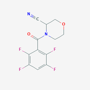 molecular formula C12H8F4N2O2 B2581719 4-(2,3,5,6-四氟苯甲酰基)吗啉-3-腈 CAS No. 1436300-79-6