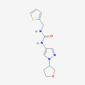 molecular formula C13H16N4O2S B2581724 1-(1-(tetrahydrofuran-3-yl)-1H-pyrazol-4-yl)-3-(thiophen-2-ylmethyl)urea CAS No. 1797720-54-7