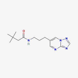 molecular formula C14H21N5O B2581725 N-(3-([1,2,4]三唑并[1,5-a]嘧啶-6-基)丙基)-3,3-二甲基丁酰胺 CAS No. 2034226-94-1