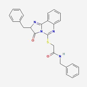 molecular formula C26H22N4O2S B2581729 N-benzyl-2-[(2-benzyl-3-oxo-2H-imidazo[1,2-c]quinazolin-5-yl)sulfanyl]acetamide CAS No. 958708-55-9