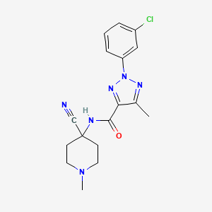 molecular formula C17H19ClN6O B2581731 2-(3-chlorophenyl)-N-(4-cyano-1-methylpiperidin-4-yl)-5-methyl-2H-1,2,3-triazole-4-carboxamide CAS No. 1428031-55-3