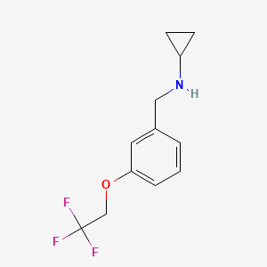 molecular formula C12H14F3NO B2581736 Cyclopropyl[3-(2,2,2-trifluoroethoxy)benzyl]amine CAS No. 1095171-94-0