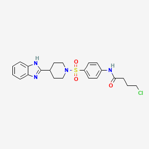 molecular formula C22H25ClN4O3S B2581739 N-(4-((4-(1H-benzo[d]imidazol-2-yl)piperidin-1-yl)sulfonyl)phenyl)-4-chlorobutanamide CAS No. 886888-52-4