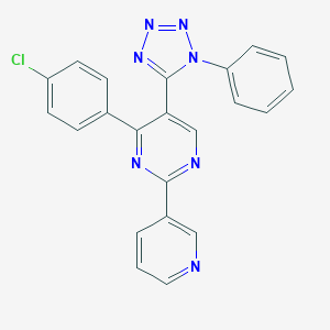 molecular formula C22H14ClN7 B258174 4-(4-chlorophenyl)-5-(1-phenyl-1H-tetraazol-5-yl)-2-(3-pyridinyl)pyrimidine 