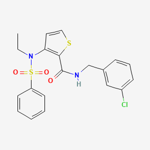 molecular formula C20H19ClN2O3S2 B2581745 N-(3-chlorobenzyl)-3-(N-ethylphenylsulfonamido)thiophene-2-carboxamide CAS No. 1251615-44-7