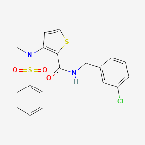 molecular formula C20H19ClN2O3S2 B2581745 N-(3-氯苄基)-3-(N-乙基苯磺酰胺)噻吩-2-甲酰胺 CAS No. 1251615-44-7