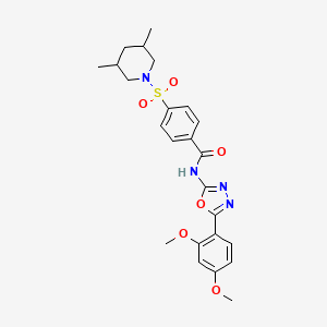 N-[5-(2,4-dimethoxyphenyl)-1,3,4-oxadiazol-2-yl]-4-(3,5-dimethylpiperidin-1-yl)sulfonylbenzamide