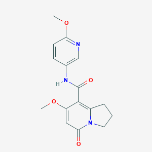 molecular formula C16H17N3O4 B2581748 7-methoxy-N-(6-methoxypyridin-3-yl)-5-oxo-1,2,3,5-tetrahydroindolizine-8-carboxamide CAS No. 2034333-30-5