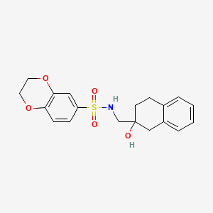 molecular formula C19H21NO5S B2581752 N-((2-hydroxy-1,2,3,4-tetrahydronaphthalen-2-yl)methyl)-2,3-dihydrobenzo[b][1,4]dioxine-6-sulfonamide CAS No. 1421509-65-0