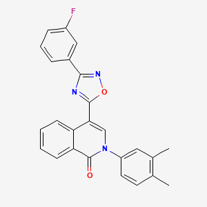 molecular formula C25H18FN3O2 B2581757 2-(3,4-dimethylphenyl)-4-(3-(3-fluorophenyl)-1,2,4-oxadiazol-5-yl)isoquinolin-1(2H)-one CAS No. 1359005-63-2