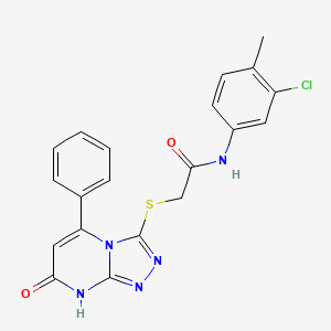 molecular formula C20H16ClN5O2S B2581769 N-(3-chloro-4-methylphenyl)-2-((7-oxo-5-phenyl-7,8-dihydro-[1,2,4]triazolo[4,3-a]pyrimidin-3-yl)thio)acetamide CAS No. 895002-13-8