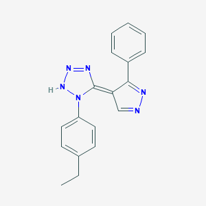 molecular formula C18H16N6 B258177 (5Z)-1-(4-ethylphenyl)-5-(3-phenylpyrazol-4-ylidene)-2H-tetrazole 