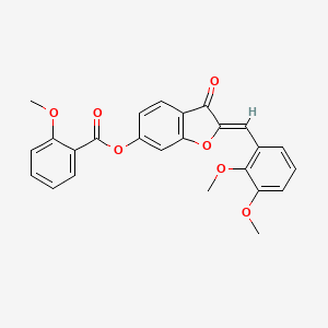 molecular formula C25H20O7 B2581785 (Z)-2-(2,3-dimethoxybenzylidene)-3-oxo-2,3-dihydrobenzofuran-6-yl 2-methoxybenzoate CAS No. 622365-37-1