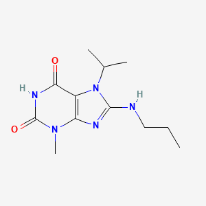 molecular formula C12H19N5O2 B2581793 7-异丙基-3-甲基-8-(丙氨基)-1H-嘌呤-2,6(3H,7H)-二酮 CAS No. 1105196-82-4