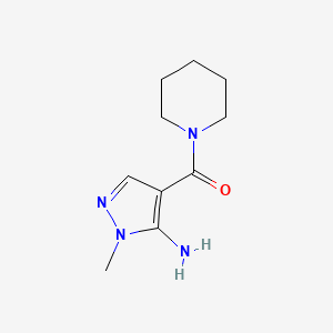 molecular formula C10H16N4O B2581794 1-Methyl-4-(piperidin-1-ylcarbonyl)-1H-pyrazol-5-amine CAS No. 1502977-91-4