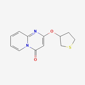 molecular formula C12H12N2O2S B2581798 2-(thiolan-3-yloxy)-4H-pyrido[1,2-a]pyrimidin-4-one CAS No. 2195880-56-7