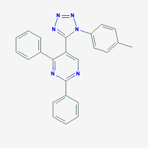 molecular formula C24H18N6 B258180 5-[1-(4-Methylphenyl)tetrazol-5-yl]-2,4-diphenylpyrimidine 