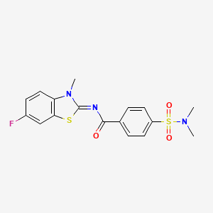 molecular formula C17H16FN3O3S2 B2581803 (E)-4-(N,N-二甲基磺酰氨基)-N-(6-氟-3-甲基苯并[d]噻唑-2(3H)-亚甲基)苯甲酰胺 CAS No. 477511-40-3
