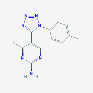 molecular formula C13H13N7 B258181 4-methyl-5-[1-(4-methylphenyl)-1H-tetraazol-5-yl]-2-pyrimidinylamine 