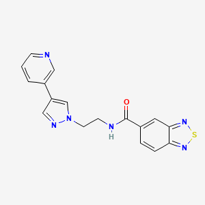N-{2-[4-(pyridin-3-yl)-1H-pyrazol-1-yl]ethyl}-2,1,3-benzothiadiazole-5-carboxamide