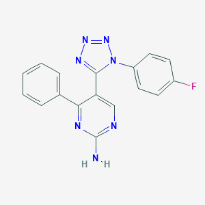 molecular formula C17H12FN7 B258182 5-[1-(4-fluorophenyl)-1H-tetraazol-5-yl]-4-phenyl-2-pyrimidinylamine 