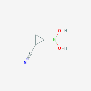 molecular formula C4H6BNO2 B2581830 (2-Cyanocyclopropyl)boronic acid CAS No. 2225151-84-6