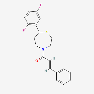 molecular formula C20H19F2NOS B2581832 (E)-1-(7-(2,5-difluorophenyl)-1,4-thiazepan-4-yl)-3-phenylprop-2-en-1-one CAS No. 1706487-54-8