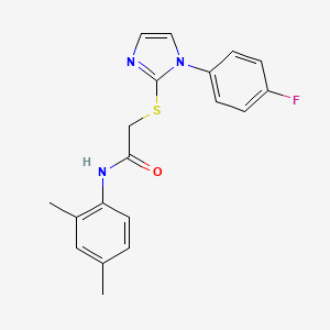 molecular formula C19H18FN3OS B2581833 N-(2,4-dimethylphenyl)-2-((1-(4-fluorophenyl)-1H-imidazol-2-yl)thio)acetamide CAS No. 688336-79-0