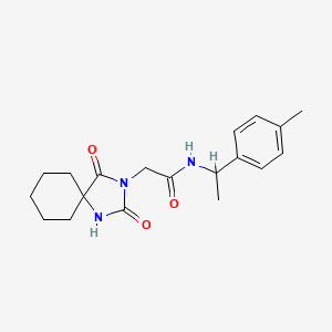 molecular formula C19H25N3O3 B2581844 2-(2,4-dioxo-1,3-diazaspiro[4.5]dec-3-yl)-N-[1-(4-methylphenyl)ethyl]acetamide CAS No. 1574586-95-0