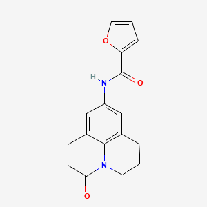 molecular formula C17H16N2O3 B2581845 N-(3-oxo-1,2,3,5,6,7-hexahydropyrido[3,2,1-ij]quinolin-9-yl)furan-2-carboxamide CAS No. 898412-06-1