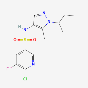 molecular formula C13H16ClFN4O2S B2581859 N-[1-(butan-2-yl)-5-methyl-1H-pyrazol-4-yl]-6-chloro-5-fluoropyridine-3-sulfonamide CAS No. 2094270-46-7