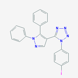 molecular formula C22H15IN6 B258186 5-(1,5-diphenyl-1H-pyrazol-4-yl)-1-(4-iodophenyl)-1H-tetraazole 