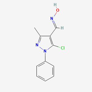 molecular formula C11H10ClN3O B2581866 5-Chloro-3-methyl-1-phenyl-1H-pyrazole-4-carbaldehyde oxime CAS No. 590410-60-9