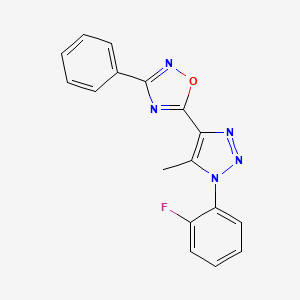 molecular formula C17H12FN5O B2581869 5-(1-(2-氟苯基)-5-甲基-1H-1,2,3-三唑-4-基)-3-苯基-1,2,4-恶二唑 CAS No. 895093-36-4
