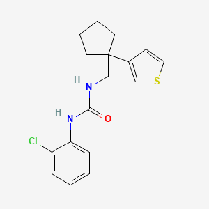 molecular formula C17H19ClN2OS B2581871 1-(2-Chlorophenyl)-3-((1-(thiophen-3-yl)cyclopentyl)methyl)urea CAS No. 2034575-30-7